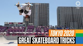 Incredible 🛹 skateboard tricks at Tokyo2020 [upl. by Eyla926]