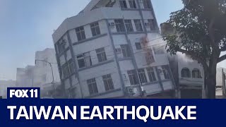 Taiwan earthquake Buildings damaged tsunami warning issued [upl. by Nonahs562]