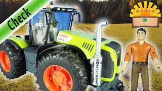 TRAKTOR ANHÄNGER BAUERNHOF  Bruder Spielwaren Claas Xerion 5000 mit Claas Heuballen [upl. by Lhamaj]