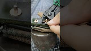 How to use copper rivets leather bag leatherbackpack shortscopper rivet [upl. by Ridan]