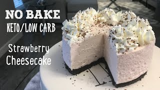 NoBake Keto Strawberry Cheesecake [upl. by Everett95]