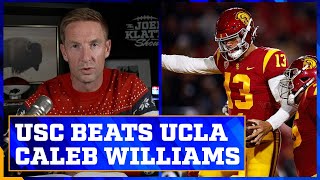 USC beats UCLA to keep CFP hopes alive Is Caleb Williams the Heisman frontrunner  Joel Klatt [upl. by Nappie757]