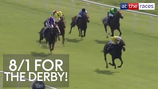 Into 81 for the Derby  AMBIENTE FRIENDLY rockets home in Derby Trial Stakes at Lingfield [upl. by Docia]