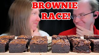 ASMR BROWNIE RACE MUKBANG EATING SOUNDS [upl. by Halian]