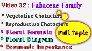 FABACEAE Family Description  Floral Formula Floral Diagram amp Economic Importance of Papilionoidae [upl. by Strauss]