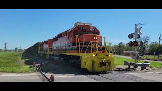 kiamichi railroad Idabel Oklahoma Engines SD402 32193378 Heading westbound KRR 2024 [upl. by Yacano650]