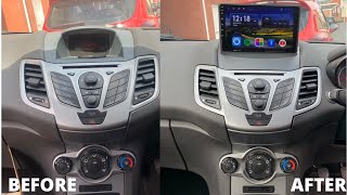 New Android Headunit Sat Nav Install On My Fiancés Ford Fiesta MK7 20092017 STEREO RADIO UPGRADE [upl. by Aicssej]