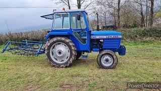 leyland tractor 245 chainharrowing before poor weather  rayson classictractor smallholding [upl. by Atcliffe]