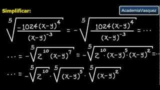 Radicación con Expresiones Algebraicas Ejercicio 4 [upl. by Madeline334]