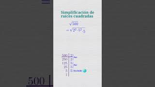 Simplificación de raíces cuadradas [upl. by Koenraad]