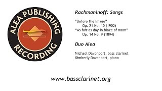 Rachmaninoff Songs for bass clarinet and piano [upl. by Ellesirg]