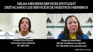 Livingston Chalas  EcoLiving Home Solutions “NSLBA Members Services Spotlight” [upl. by Akcimahs437]