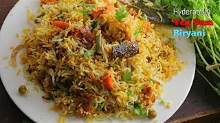 Veg Dum Biryani  Quick and Easy Homemade Hyderabadi Veg Dum Biryani Recipe in Telugu Vismai Food [upl. by Britt]