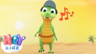 The Crocodile Song for kids  more nursery rhymes by HeyKids [upl. by Ahsinam]