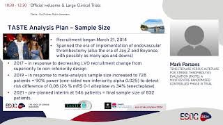 ESOC 2024 Session on demand The TASTE trial [upl. by Aivataj]