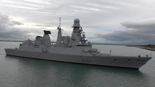 Italian destroyer ship arrives German frigate leaves 🇮🇹 🇩🇪 [upl. by Larisa]