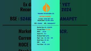 Panama Petrochem Ltd share latest news  ExDate 22 NOV 2024  stockmarket shots dividendstocks [upl. by Magan]