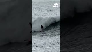 Santa Cruz surfers take advantage of another round of high surf [upl. by Alleciram]