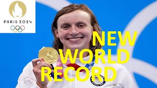 KATIE LEDECKY WINS GOLD WITH NEW OLYMPIC RECORD [upl. by Saretta]