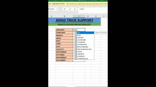 Month wise day in excel share viralvideo like trend viralshorts trending reels excel follow [upl. by Esiuqram]