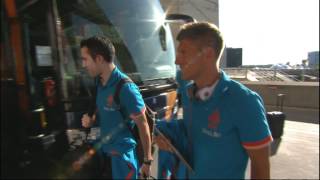 Het Nederlands elftal arriveert bij de ArenA [upl. by Ornstead]