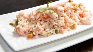 Recette  Risotto aux crevettes et saumon [upl. by Rosecan]