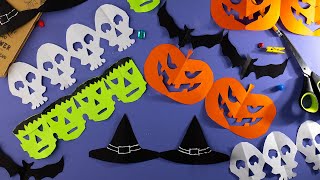 Paper Cutting Design🎃5 ideas Halloween decorations you can make yourself Easy [upl. by Aikim]