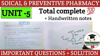 Soical and preventive pharmacy unit 5 total complete 💯  important questions and solutions [upl. by Mckeon]