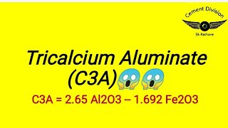 Tricalcium Aluminate C3A formula C3A C3ACEMENT [upl. by Rasec579]