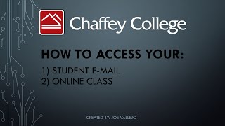 Accessing Chaffey College Email and Canvas [upl. by Noreh114]