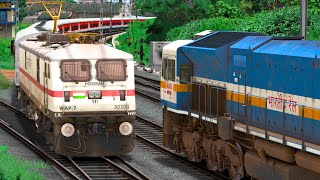 TWO TRAIN CROSSING AT SAME TRACK  BUMPY RAILROAD  Train Simulator  Railworks 3  NTG GAMING [upl. by Inness]