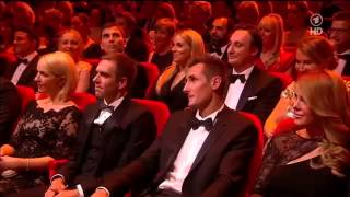 2014 Bambi Awards Miroslav Klose amp Philipp Lahm English Subs [upl. by Suoiradal]