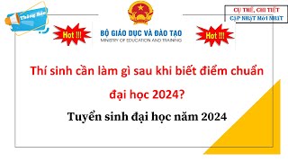 Thí sinh cần làm gì sau khi biết điểm chuẩn đại học 2024 Tuyển sinh đại học năm 2024 [upl. by Willock559]