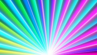 Rotating Multicolored Bright Rainbow Glow Neon Laser Beams Light Show 4K Background VJ Video Effect [upl. by Anirbus]