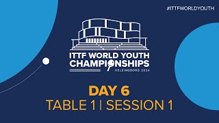 LIVE  T1  Day 6  ITTF World Youth Championships 2024  Session 1 [upl. by Gibrian]