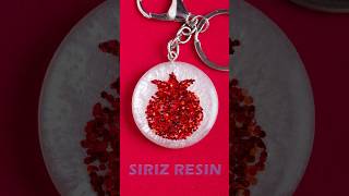 Resin keychain with pomegranate design epoxy epoxyresin resinart resincrafts diy [upl. by Jorie]