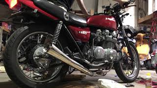 KZ650 Delkevic Megaphone Exhaust Cold Start [upl. by Vinita831]