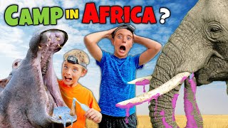 Camping with Elephants Hippos amp Leopards in Africa Kids Adventures [upl. by Anella]