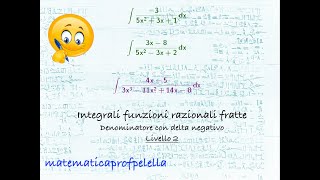 Integrali funzioni razionali fratte con denominatore con delta negativo Livello 2 [upl. by Aicirt]