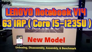 LENOVO Notebook V14 G3 IAP Intel Core i51235U  Unboxing Disassembly and Upgrade Options [upl. by Jeannine]