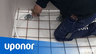 Installation av Uponor golvvärme najad mot armering [upl. by Aropizt202]