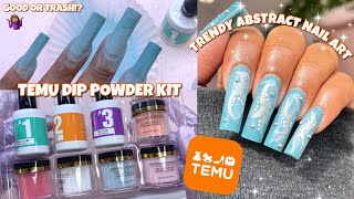 Trying a dip powder kit from TEMU Affordable but TRASH  Dip Powder Nail Tutorial [upl. by Mcquoid]