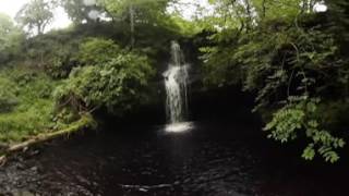 Stirling Scotland Gilmours Linn waterfall and cave walk [upl. by Yerggoeg]