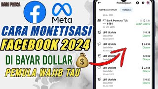 Cara Daftar Monetisasi Facebook 2024 Untuk Pemula  Di Bayar Dolar Cuma Upload Video Pendek [upl. by Palocz]