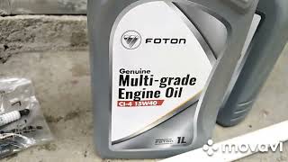 2020 FOTON GRATOUR HOW TO CHANGE OILFILTER AND HOW TO CHANGE SPARKPLUG [upl. by Lladnik]