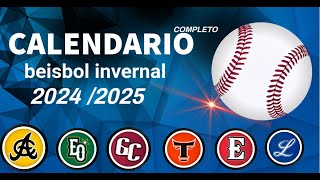 ⚾Calendario De Béisbol invernal Dominicana COMPLETO⚾2024  2025 ⚾ DIA POR DIA ⚾ y HORARIO [upl. by Aalst]