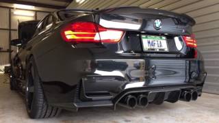 BMW M4FIA M4 with insane loud deep exhaust note with burbles overrun start up sequence [upl. by Filippa875]