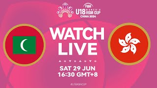 Maldives v Hong Kong China  Full Basketball Game  FIBA U18 Womens Asia Cup 2024  Divison B [upl. by Hsirehc]