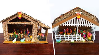 Best 2 Christmas Crib Making Ideas  DIY Nativity Scene  Easy amp Simple Home Made Christmas Crib [upl. by Samot]