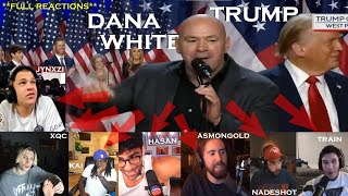 Streamers Reaction to Dana White Mentioning Adin Ross During Donald Trumps Victory Speech [upl. by Anoek651]